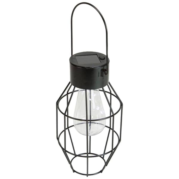 Northlight Seasonal 9.5in. Geometric Oblong Solar Lantern - image 