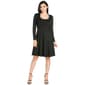 Womens 24/7 Comfort Apparel Long Sleeve Flared Mini Dress - image 1
