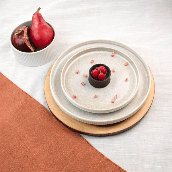 Sango Anderson Reactive Cream 12pc. Set with Plates & Bowls