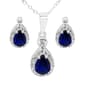 Marsala Pear Shape Lab Grown Sapphire & Clear Cubic Zirconia Set - image 1