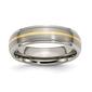 Mens Endless Affection&#40;tm&#41; Ridged Edge 14kt. Yellow Gold Inlay Band - image 1