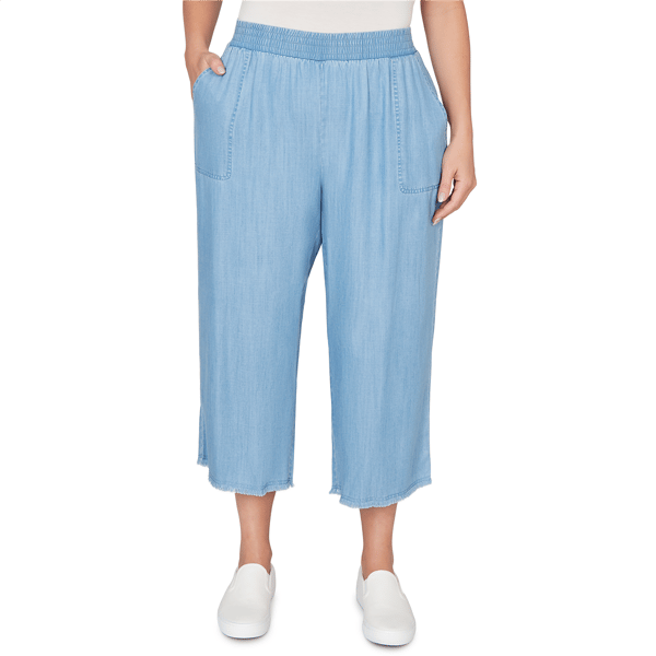 Plus Size Alfred Dunner Beachcomber Wide Leg Patch Pocket Ankle