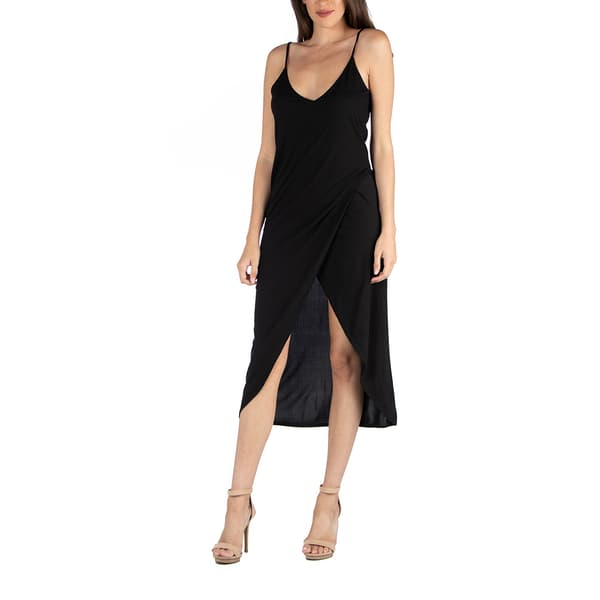 Womens 24/7 Comfort Apparel Cami Strap Wrap Dress - image 