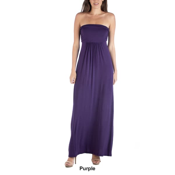 Womens 24/7 Comfort Apparel Strapless Empire Maxi Dress
