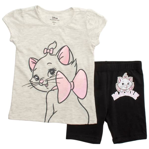 Girls (4-6x) Disney The Aristocats Marie The Cat Bike Short Set