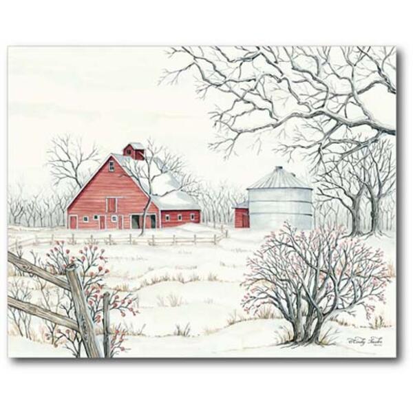 Courtside Market Winter Barn Wrapped Canvas Wall Art - image 