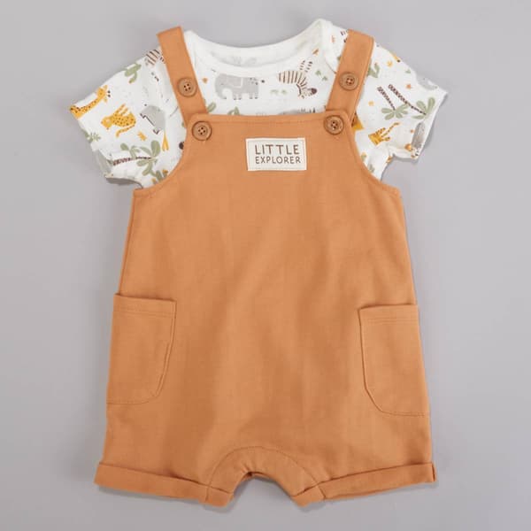 Baby Boy &#40;12-18M&#41; Rene Rofe&#40;R&#41; 2pc. Safari Bodysuit & Shortalls Set - image 