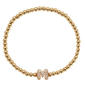 Athra 14kt. Gold Over Brass Initial M Stretch Bracelet - image 1