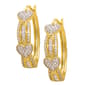 Gianni Argento Gold Plated Diamond Heart Baguette Hoop Earrings - image 1