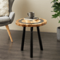9th & Pike® Modern Brown Teak Wood Accent Table - image 2
