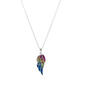 Silver Plated Brass Rainbow Crystal Wing Pendant - image 1