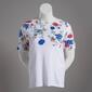 Petites Hasting & Smith Elbow Sleeve Tropical Floral Tee - image 1