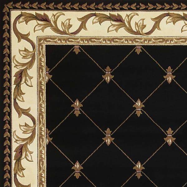 9th & Pike&#174; Fleur de Lis Diamond Border Area Rug