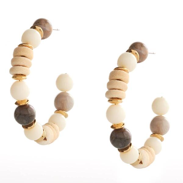 Ashley Cooper&#40;tm&#41; Beaded Open Hoop Earrings - image 
