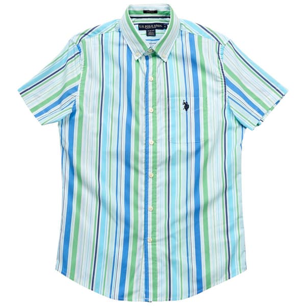 Mens U.S. Polo Assn.&#40;R&#41; Slim Fit Vertical Stripe Button Down Shirt - image 