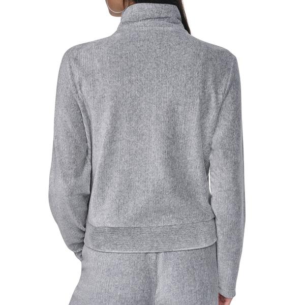 Womens DKNY Solid Velvet Zip Up Jacket