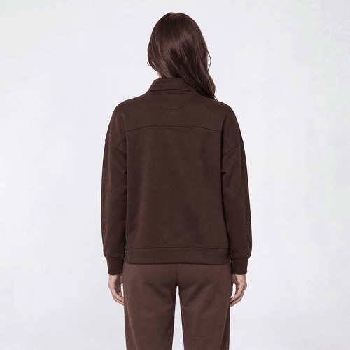 Womens DKNY Sport Long Sleeve Mock Neck Half Zip Sweatshirt