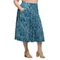 Plus Size 24/7 Comfort Apparel Teal Geometric Pocket Midi Skirt - image 3