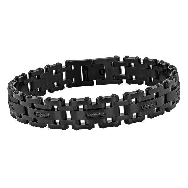 Mens Gentlemen&#8217;s Classics&#8482; Black Stainless Steel Link Bracelet