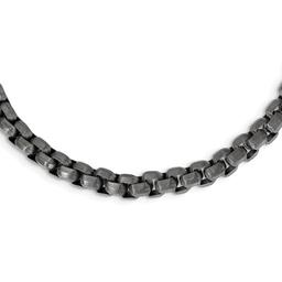 Mens Gentlemens Classics(tm) Gunmetal IP-Plated Box Chain Necklace