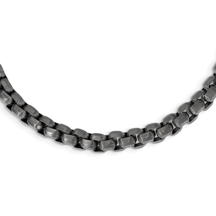 Mens Gentlemens Classics(tm) Gunmetal IP-Plated Box Chain Necklace