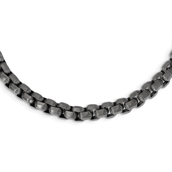 Mens Gentlemens Classics(tm) Gunmetal IP-Plated Box Chain Necklace - image 