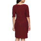Womens SLNY Elbow Sleeve Metallic Knit Sheath Dress - image 2