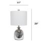 Lalia Home Metallic Grey Hammer Linen Shade Glass Jar Table Lamp - image 5