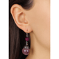 1928 Silver-Tone Purple Bead Drop Earrings - image 2