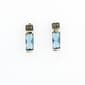 Marsala Silver Marcasite/Aqua Glass Post Earrings - image 1