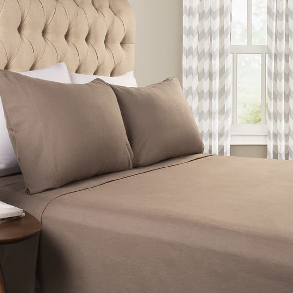 Superior Solid Cotton Flannel Deep Pocket Sheet Set - image 