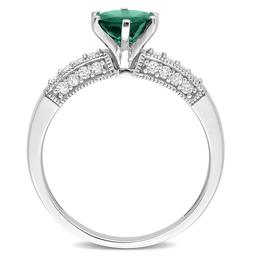 Gemstone Classics™ 10kt. White Gold Lab Created Emerald Ring