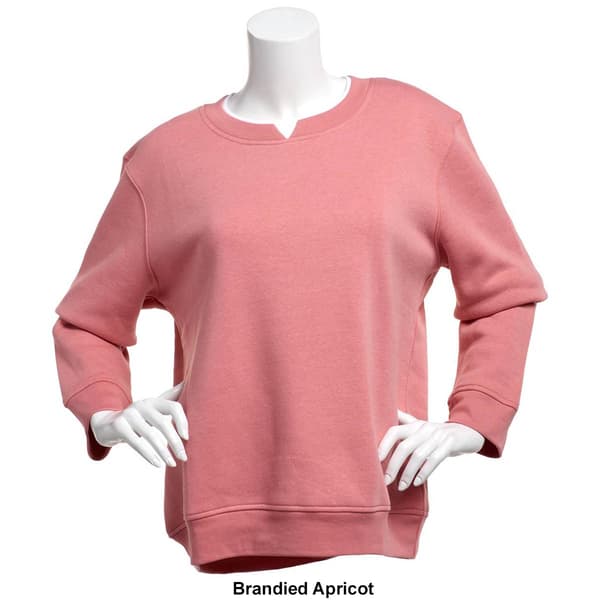 Womens Hasting & Smith Long Sleeve Basic Fleece Crewneck