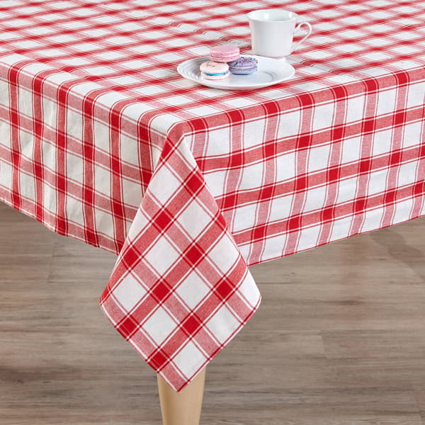 Red/White Plaid Tablecloth - image 