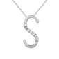 1/20cttw. Natural Diamond Sterling Silver Letter S Pendant - image 1