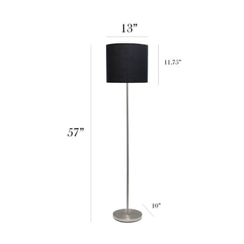 Simple Designs Brushed Nickel Drum Shade Floor Lamp - Boscov's