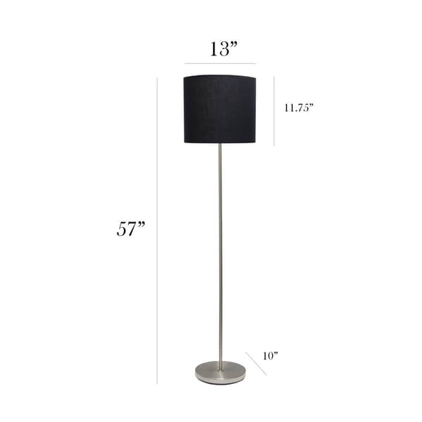 Simple Designs Brushed Nickel Drum Shade Floor Lamp