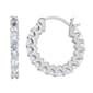 Sterling Silver CZ Hoop Earrings - image 1