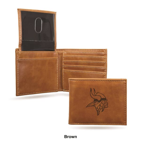 Mens NFL Minnesota Vikings Faux Leather Bifold Wallet