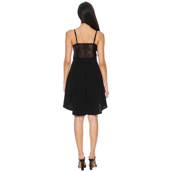 Juniors Almost Famous™ Lace V-Neck High Low Skater Dress