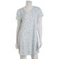 Womens Laura Ashley Short Sleeve Floral V-Neck Nightshirt - image 1