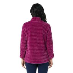 Petite Multiples 3/4 Sleeve Button Collar Yarn Dye Sweater