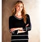 Petite Retrology 3/4 Sleeve V-Neck Tipped Sweater - image 1
