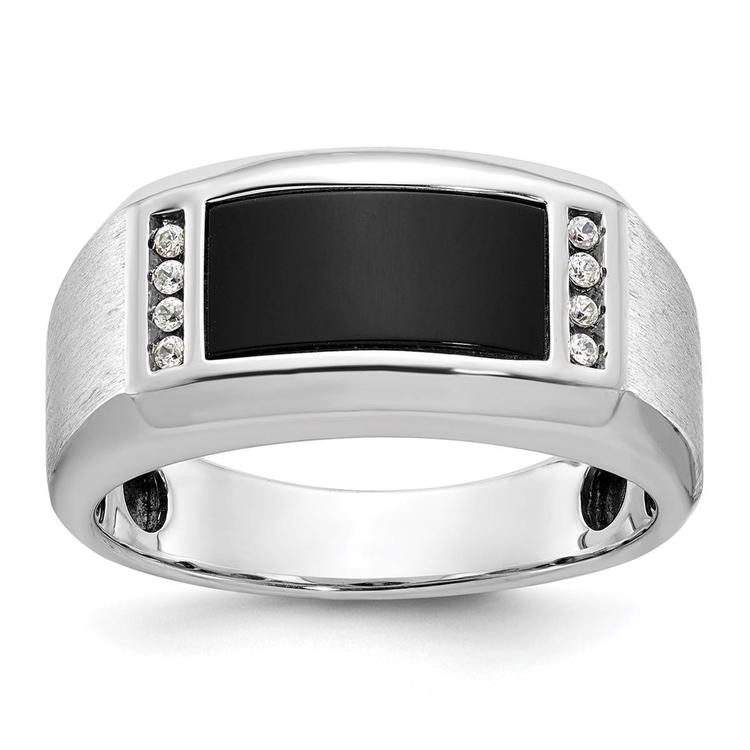 Mens Gentlemens Classics(tm) 14kt. White Gold Rectangle Onyx Ring