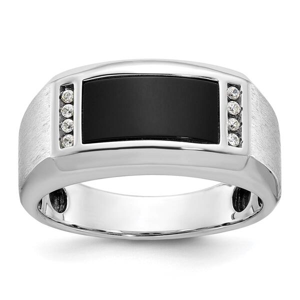 Mens Gentlemens Classics&#40;tm&#41; 14kt. White Gold Rectangle Onyx Ring - image 