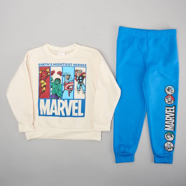 Boys &#40;4-7&#41; Marvel Heroes Sweatshirt & Jogger Sweatpants Set - image 