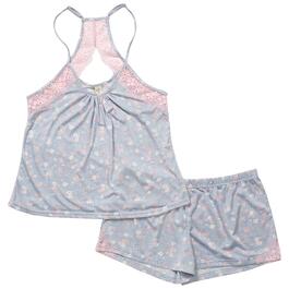 Womens Jessica Simpson Floral Lace Racerback Cami Pajama Set