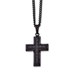 Mens Gentlemen's Classics(tm) Black & Blue Cross Necklace