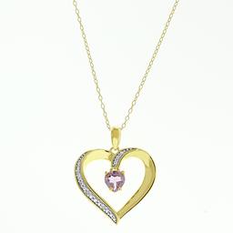 Gemstone Classics(tm) Pink Amethyst Pendant Necklace