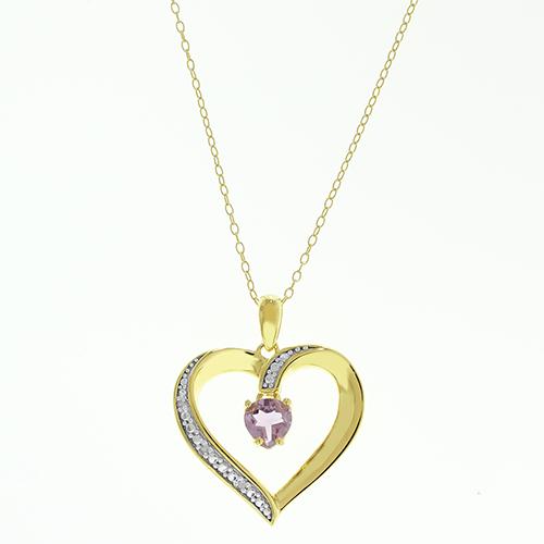 Gemstone Classics(tm) Pink Amethyst Pendant Necklace